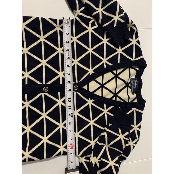 Polo Ralph Lauren Geometric Cardigan Sweater Women's Small Youth XL Dual Layer - Picture 8 of 12